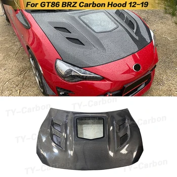 Real Capô de Fibra de Carbono Capot, Tampa de Ajuste Para 2012-2018 Toyota GT86 FT86 ZN6 FRS, file replication service BRZ ZC6 TY Estilo de Carro de vidro Transparente Capa FRP