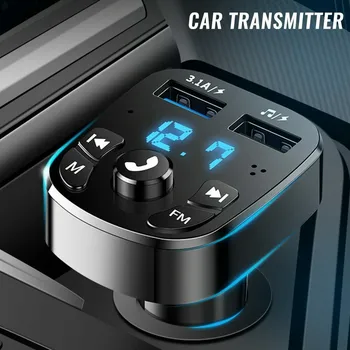 Carro de Bluetooth 5.0 Transmissor FM Dual USB, Carregador Rápido de mãos-livres, auto-Rádio MP3 Player 12-24V, 5V/3.1 UMA Carga Rápida Adaptador