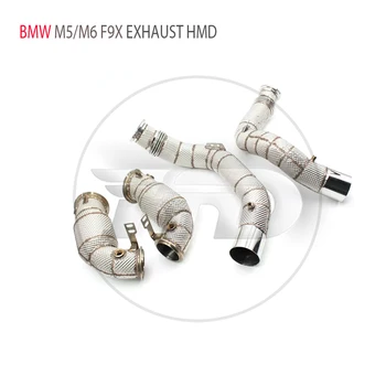 HMD Sistema de Escape de Alto Desempenho do Fluxo de tubo de água Para a BMW M5 F90 4.4 T Auto Modificação de Cabeçalho Com Catalisador