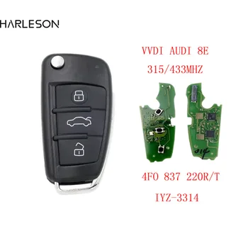 Xhorse VVDI Remoto Inteligente-Chave 3 Botões 315MHz/433/868Mhz 8E Chip para Audi A6L Q7 2005-2011 4F0837220M 4F0837220T IYZ 3314