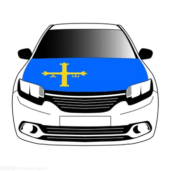 Astúrias bandeira Capa do carro tampa 3.3x5ft /5x7ft 100%poliéster,carro capota banner