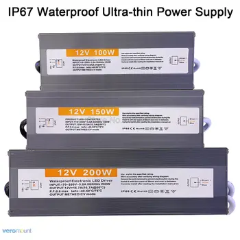 IP67 Waterproof a Iluminação Transformadores AC110V 220V para 12V DC 24V CONDUZIU o Swicth do Poder 10W 20W 50W 60W 80W 100W 200W Fonte de Alimentação de 400W