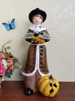 Cerâmica De Halloween Abóbora Menina De Velas, Decoração De Casa, Decoração De Quarto, Sala De Estar, Mesa De Jantar, Suporte De Vela Ornamentos