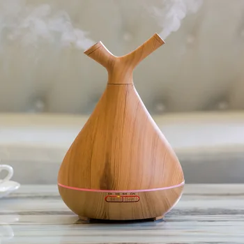 Grão de madeira Aromaterapia Máquina Eléctrica Humidificador do Ar Mini Difusor de Aroma do Óleo Essencial Legal Fabricante de Neblina Com leds Usar Para Casa