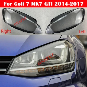 Auto Luz de Caps Para Volkswagen Golf 7 VW MK7 GTI 2014-2017 o Farol do Carro Tampa da Lâmpada Lente de Vidro Abajur Farol Shell