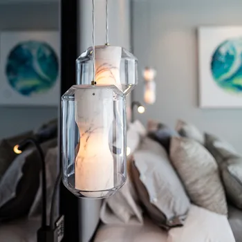Nordic Câmara Pequena Luz Pendant de vidro da Cozinha, luminária Moderna Decoração E27 Sala de estar Sala de Jantar de mármore da lâmpada
