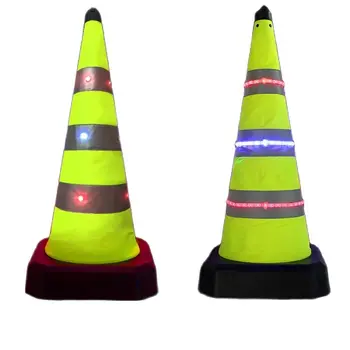 70cm Recarregável Roadblock Telescópica Reflexiva Cone de Trânsito de Segurança do DIODO emissor de luz de Aviso