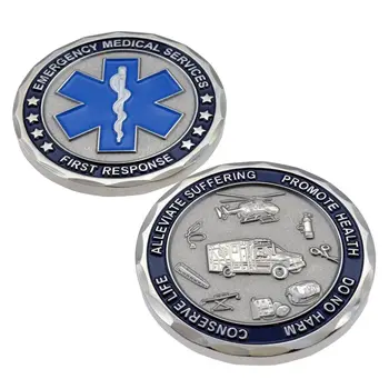 EMS EMT Serviços de Emergência Estrela da Vida Paramédico Médica Desafio de Resgate em Moeda