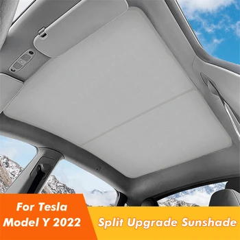 Pára-sol para o Tesla Model Y 20-22 Frontal Traseira Teto pára-brisa Retrátil Clarabóia Cortina pára-Sol com Protecção UV