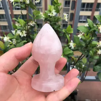 De Pedra Natural, Quartzo Rosa Cristal de Massagem, Varinha de Brinquedos para Dom de Cura 8CM-9CM 1pc