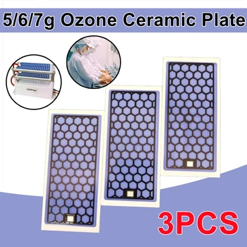 3Pcs Cerâmico Portátil Gerador de Ozônio Duplo Três Integrada a Placa Cerâmica Ozonizer de Água do Ar Purificador de Ar Peças 5g/6g/7g