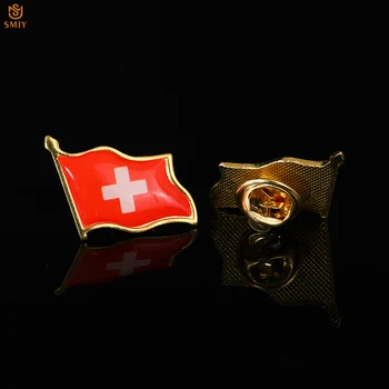 Suíça Unissex Roupas Jóias Lapela Mochila, Chapéu De Metal Bandeira Broche Comemorativo Emblema Coleção