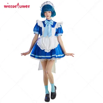 Tokyo Mew Mew Hortelã Aizawa Cosplay Fantasia de Empregada Estilo de Vestido Azul Conjunto Completo com Acessórios