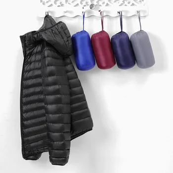 Plus Size 5xl 6xl 7xl de Moda masculina com Capuz Puffer Jaquetas de 2023 Novo Outono Inverno Branco Pato Ultra Leve e Compactáveis Casaco