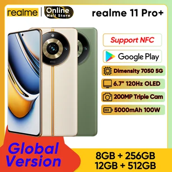 realme 11 Pro Plus Smartphone Versão Global Dimensity 7050 5G 200MP Câmara 6.7