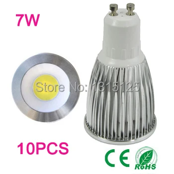 10PCS/lot GU10 LED COB refletor , 7W 3000K/4000K/6000K lâmpada de iluminação da lâmpada substituir o 85w lâmpada de Halogênio + frete grátis