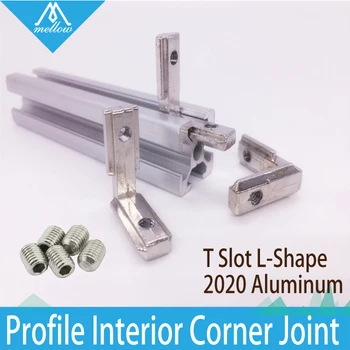 20pcs T Ranhura em Forma de L 2020 Perfil de Alumínio Interior de Canto Conector Comum de Suporte para 2020 Alu-perfil de impressora 3D (com parafusos)