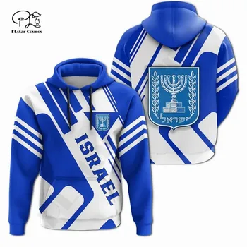 PLstar Cosmos 3DPrint Esporte de País de Israel Bandeira Única Homens/Mulheres Aconchegante Hrajuku Casual Streetwear Capuz/Zip/Moletom 1