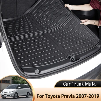 para a Toyota Previa Estima Tarago XR50 2007~2019 Traseira do Carro Tapete Tronco de Proteção Impermeável Forro Tronco Bandeja de Tapetes Acessórios