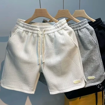 2023 Verão Shorts Ocasionais dos Homens Popular Solta Moda Outerwear Médios Calças Versátil Capris Drawsting Roupas Cor Sólida
