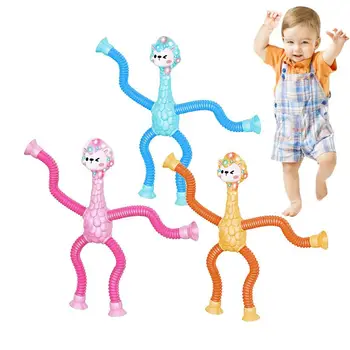 Crianças Dedo Tubo Telescópico Brinquedos Interativos Pré-Escolar Fantoches De Dedo Brinquedo Educativo 3 Peças Ventosa Sensorial Brinquedo