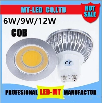 COB led refletor led 6W 9W 12W conduziu a lâmpada GU10/GU5.3/E27/E14 85-265V MR16 12V Cob led lâmpada branco quente branco frio do bulbo do diodo emissor de luz