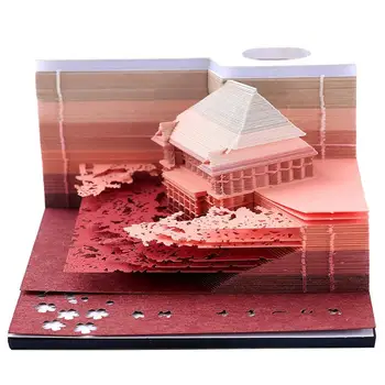 2020 a Decoração da Arte do Festival Edifício Dom 134 folhas de DIY Post Bloco 3D Memorando Vara de Notas de bloco com Caixa de Presente