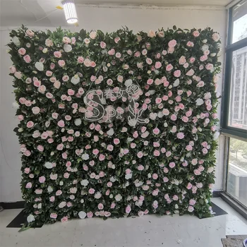 SPR Decorativa Rolo Artificiais de Seda Rosa Flor de Parede de pano de Fundo do Painel Para Decoração de Casamento