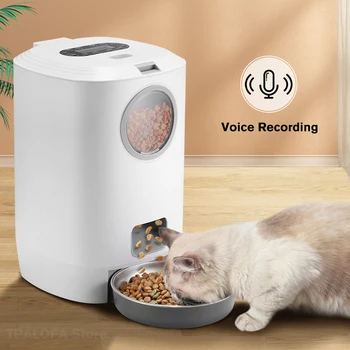 4.5 L Pet Automática Alimentador De Comida De Gato Dispenser De Estimação Inteligente Alimentador Para Gatos Cães Alimento Seco Botão Versão Inteligente De Controle De Animais De Estimação