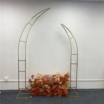 Casamento Arco Quadrado De Pano De Fundo Balão Stand De Fundo Brilhante De Metal Folheada A Ouro Exterior Flor Artificial Porta Quadro Prateleira