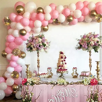 120Pcs/Set Ouro Confete Balões Garland Arco Kit de Branca Fosca Bola de Arco Festa de Aniversário, chá de Bebê Decoração de Casamento Decoração