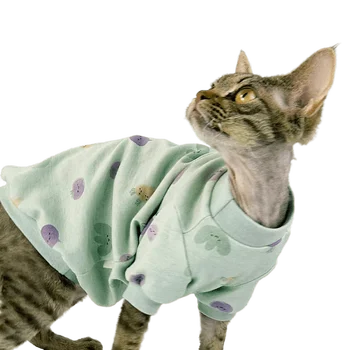 O pêlo do Gato Roupas Esfinge Roupas Devon Rex Roupa para Gato Conis Kitty Homewear Assentamento Camisa Gato Sphynx Traje