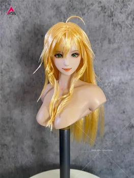 Personalizado 1/6 Escala de Beleza Amarelo Menina de Cabelo Obitsu Head Sculpt Para 12
