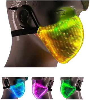 7 Cor das Luzes de LED de Luz até a Máscara facial Recarregável USB Brilhante de Poeira Luminosa Máscara para a Festa do Festival de Dança Rave Frete Grátis