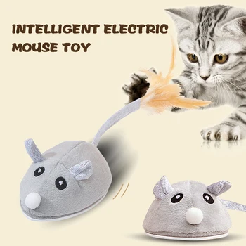 Smart Rato Elétrico do Brinquedo para Gato Para Aliviar o Tédio do Mouse se Movendo Brinquedo Automaticamente Tease Gato Interativo Mouse Pena de Brinquedo