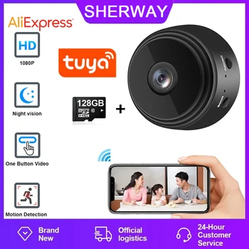 A9 Tuya Mini Câmera de Vigilância HD 1080P Doméstica sem Fio Wifi 2MP Noite de Visão Inteligente para Crianças de Estimação Baby Monitor da Câmera de Segurança