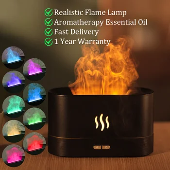 Chama Humidificador do Ar RGB ultra-Sônica de Aromaterapia Umidificadores Difusores Vulcão Fabricante de Neblina Fragrância do Óleo Essencial de Aroma Difusor