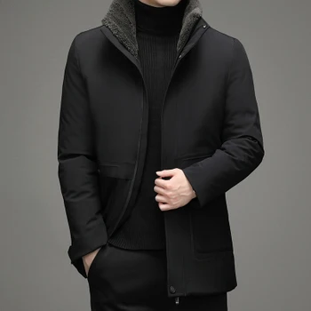 De Grau Superior Agradável De Inverno Da Marca De Moda Casual Longo, Parka Homens Jaqueta Blusão Com Capuz Mens Roupas