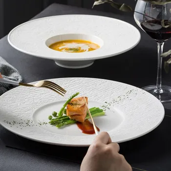Nordic comida Ocidental placa creative bife de chapa de restaurante lugares placa espessa sopa de chapéu de palha placa