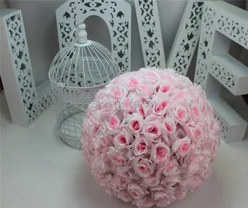 Cor-de-ROSA-Casamento de Seda Beijando Flores Decorações de Bolas Pomander rose bola o dia dos Namorados & decoração de Casa