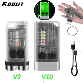 V3 V10 Poderoso MINI Lanterna de LED Portable EDC Luz do Keychain do TIPO-C Recarregável Lanterna de Bolso de 365 nm UV Luz da Lanterna Acampando
