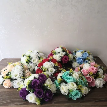 26CM de Diâmetro Flores Artificiais 15 de Cabeça de Tecido Plástico Simulação Flor Estrada Levar Para o Casamento, peça Central para a Decoração Home