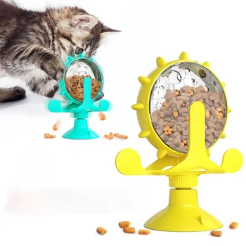 O Brinquedo Do Gato Cão Pequeno Interativo Vazamento De Lanche Lento Alimentador De Otário Rotação Cão Roda De Suprimentos Para Animais De Estimação Acessórios Vazamento De Bola