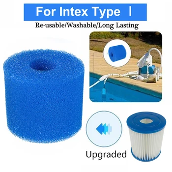 Filtro de Esponja Para Intex Tipo I/II/VI/D Lavável, Reutilizável Piscina Azul de Filtro de Esponja de Espuma Piscina Exterior Acessórios