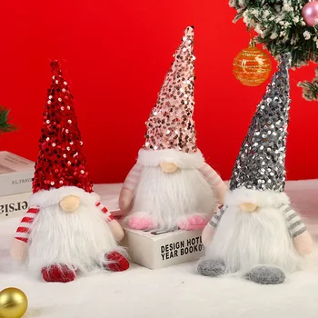 Iluminado Natal Gnome,Feitos À Mão, Lantejoulas Chapéu Escandinavos Sueco Tomte,Luz De Pelúcia Elf Dom De Férias Presentes,Decorações De Natal