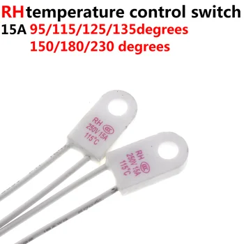 10pcs RH TF 15A 250V 95 115 125 130 135 150 180 230Degrees de Temperatura Celsius, fusível Térmico links Sobre a temperatura protetor