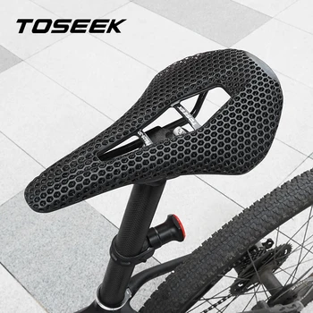 TOSEEK MTB Sela de Fibra de Carbono Impressos em 3D Moto Coxim de Assento de Oco Confortável Montanha de Ciclismo de Estrada de Bicicleta Selas de Estar