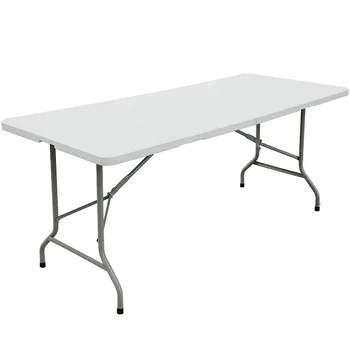 6 pés de Plástico Portátil Mesa Dobrável, Branco, portátil tabela acampamento mesa mesa mesa mesa mesa dobrável