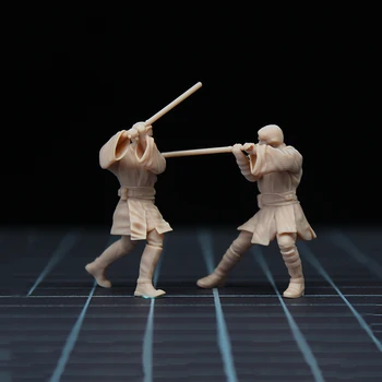 1/43 e 1/64 Masculino Soldado Obiwang VS Anakin Cena Adereços em Miniatura em 3D de Impressão, Números de Modelo Para a Areia Carros Brinquedos Decoração
