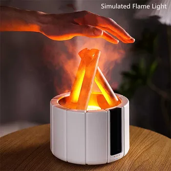 H9 USB Humidificador do Ar do Difusor de Aroma ultra-Sônica Simulado Fogo Fogueira de Chama de Luz Home do Óleo Essencial da Fragrância do Perfume
